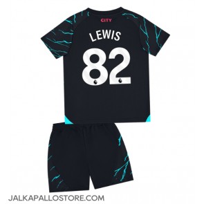 Manchester City Rico Lewis #82 Kolmaspaita Lapsille 2023-24 Lyhythihainen (+ shortsit)